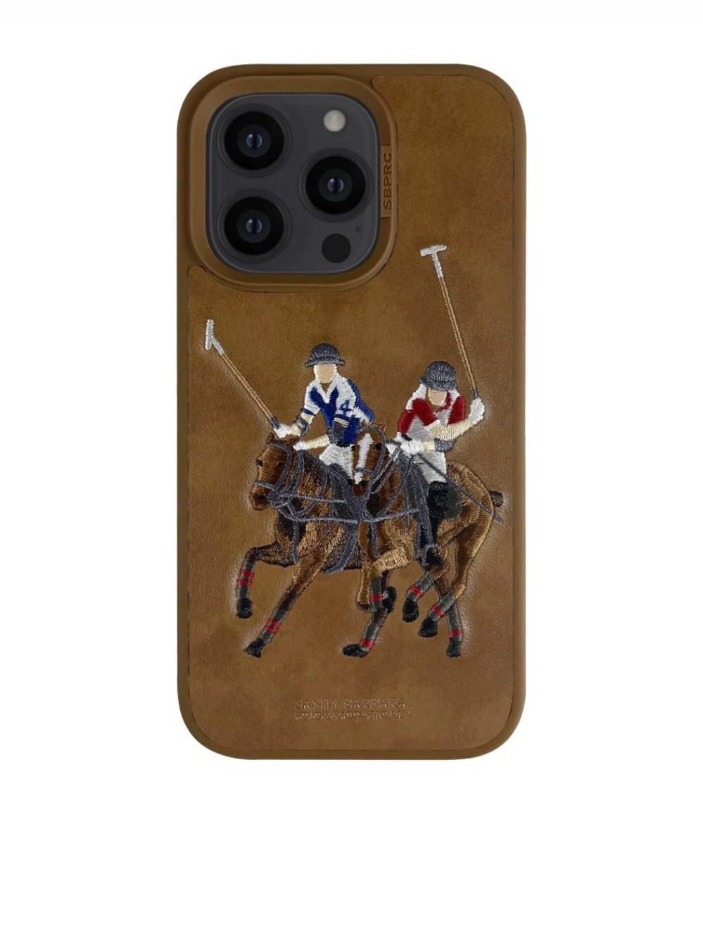 Santa Barbara Jockey Series Brown Polo Leather Back Case for iPhone 14 Pro Max - Picture 5 of 5